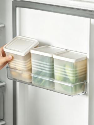 Refrigerator Door Storage Divider Box with Lid