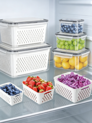 Fruit Storage Divider Container with Freshness Lid