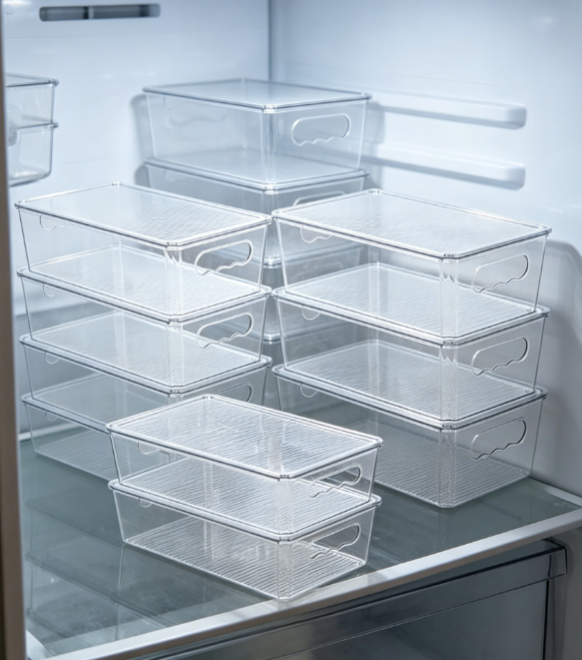 Clear Box Style Refrigerator Organizer Divider for Food Storage - Image 2
