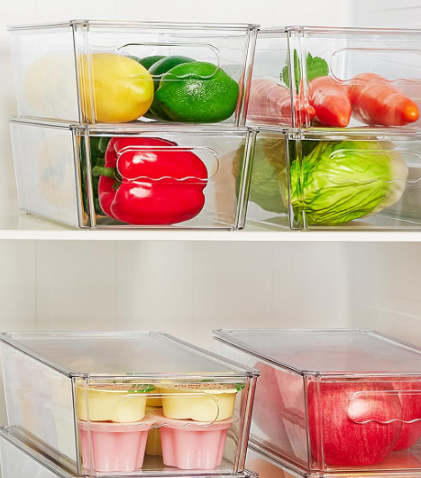 Clear Box Style Refrigerator Organizer Divider for Food Storage