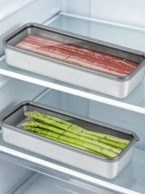 Refrigerator Food Divider Container with Secure Lid