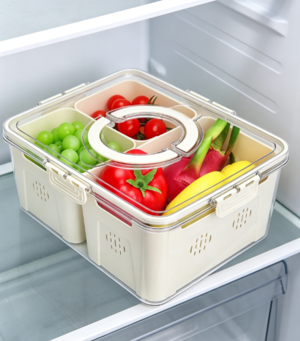 Produce Storage Container with Removable Divider Basket - Image 2