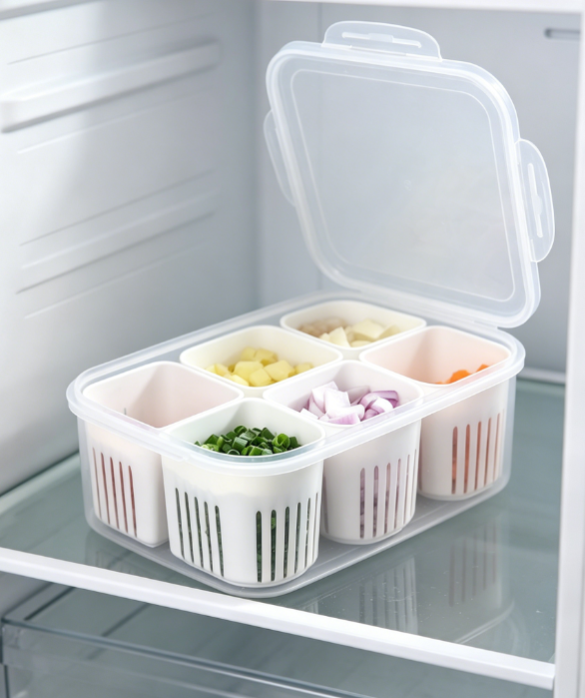 Fresh Produce Divider Storage Box with Lid - Image 2
