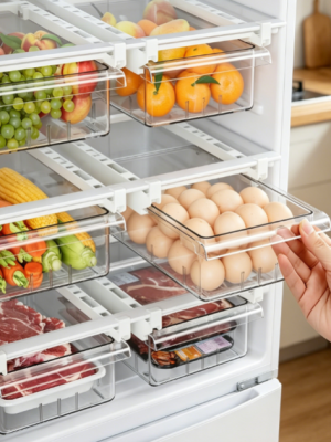 Refrigerator Shelf Drawer Divider for Food Storage