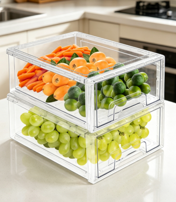Refrigerator Drawer Storage Divider Container - Image 2
