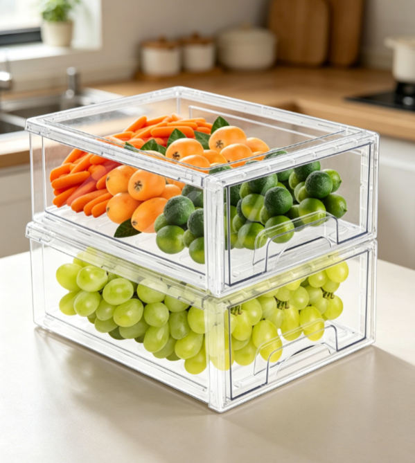 Refrigerator Drawer Storage Divider Container