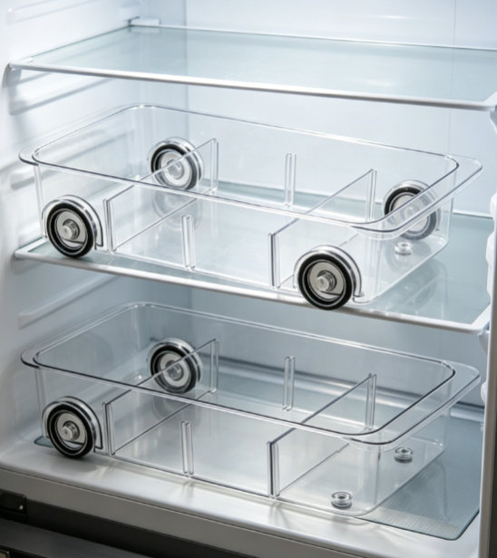Rolling Refrigerator Storage Divider Box - Image 2