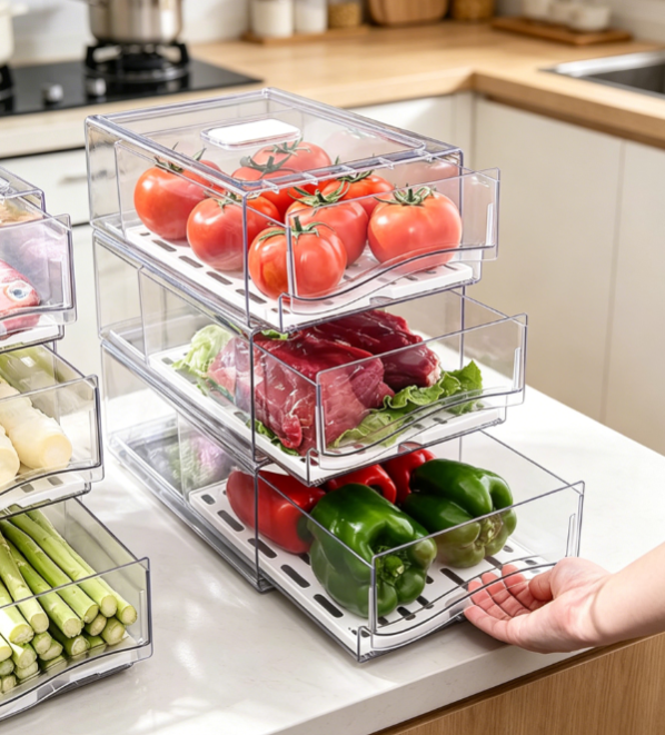 Stackable Drawer Style Fridge Storage Divider