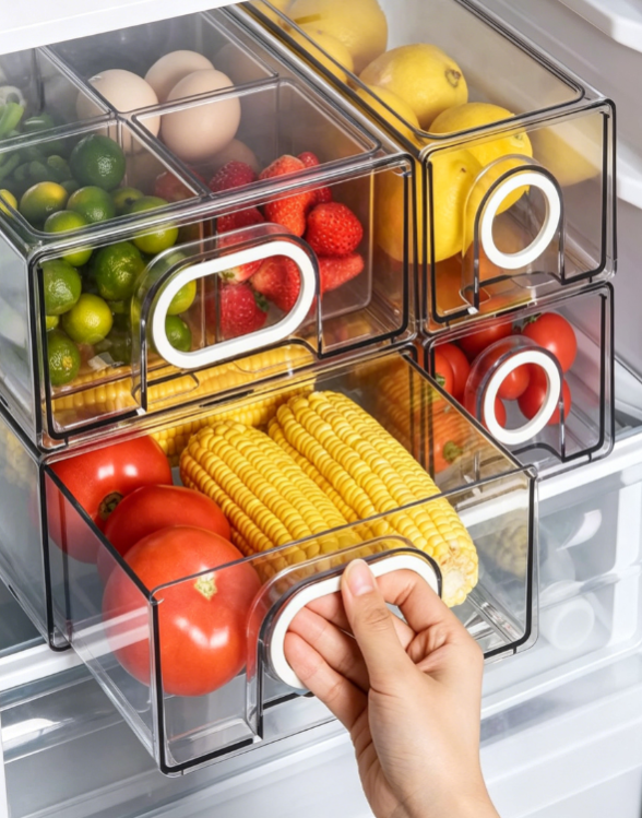 Stackable Refrigerator Drawer Divider Organizer - Image 2