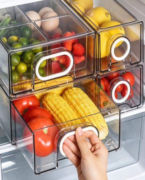 Stackable Refrigerator Drawer Divider Organizer