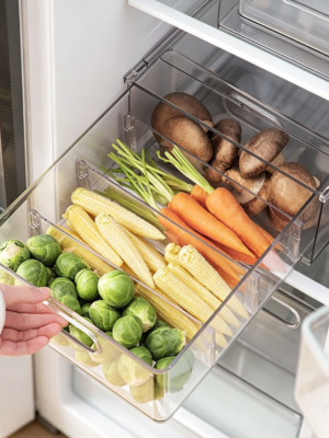 Refrigerator Storage Divider Box with Sliding Drawer