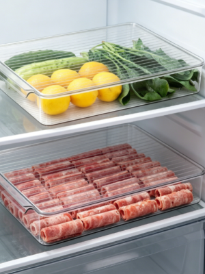 Clear Food Storage Divider Box for Refrigerator Organization